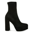 thumbnail image 3 of MADDEN GIRL Womens Black 1" Platform Stretch Comfort Orchid Round Toe Block Heel Zip-Up Booties 6.5 M, 3 of 4