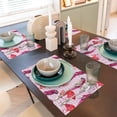 thumbnail image 6 of Placemats Set Of 4 / 6, Striped Parakeet Flamingo Pink Placemats For Dining Table Indoor/Outdoors Heat Resistant Washable Placemats 18" X 12", 6 of 8