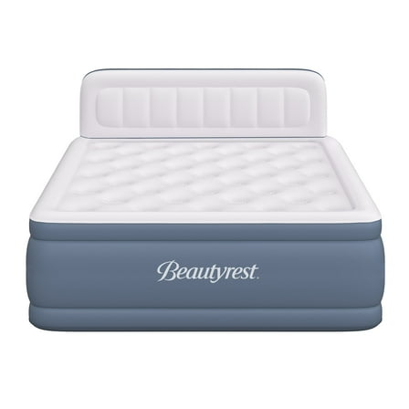 Beautyrest Headboard Luxarest 24" Queen Size Raised Air Mattress with Built-in Pump