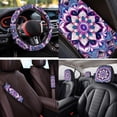 thumbnail image 4 of Qpednta Purple Mandala Car Seat Covers Full Set 14 Pack with Steering Wheel Cover Center Console Cover Head Rest Protector Car Seat Belt Cover Universal Fit for Auto Truck Van SUV, 4 of 6