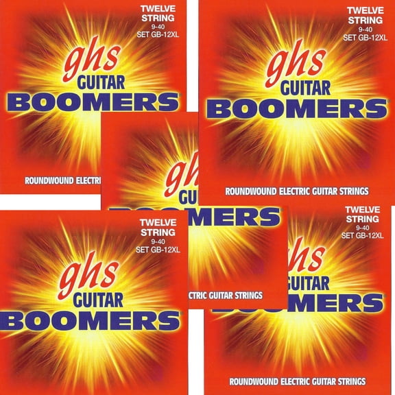 GHS Boomers Guitar Strings 5-Pack 12-String Electric Extra Light Roundwound 9-40