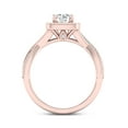 thumbnail image 3 of 1 Carat T.W. Diamond Criss-Cross Shank Single Halo 14kt Rose Gold Engagement Ring, 3 of 4
