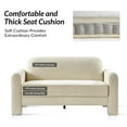 thumbnail image 4 of 59" Modern Loveseat Sofa Chenille Fabric 2-Seater Couch with Curved Design for Small Space Living Room Ivory, 4 of 7