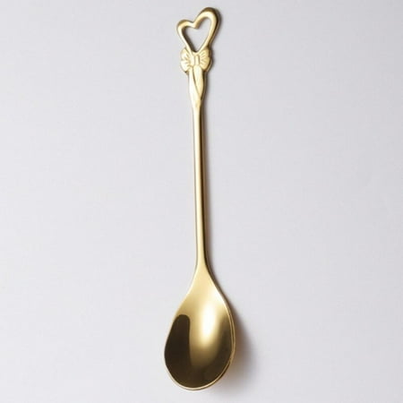 

Promotion!!Tea Coffee Mixing Spoon Gold Spoon Long Handle Dessert Stainless Steel Vintage Teaspoons Drink Tableware Unique Shape Design