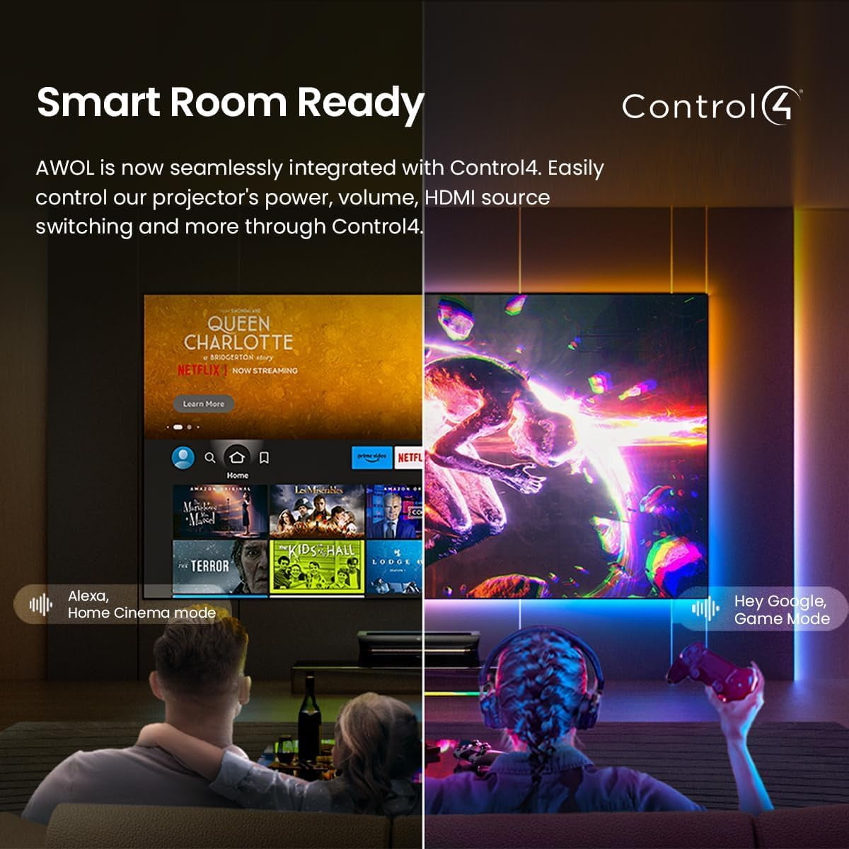 Restored AWOL Vision LTV-3000 Pro 4K Ultra Short Throw Triple Laser Projector, 0.25:1 ratio (Refurbished)