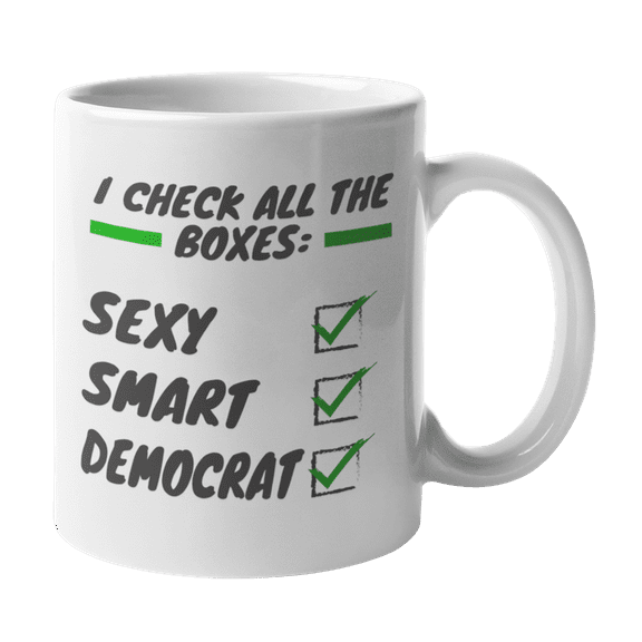 Smart Democrat, Funny Pro Democratic Party Coffee & Tea Gift Mug or Merchandise (11oz)