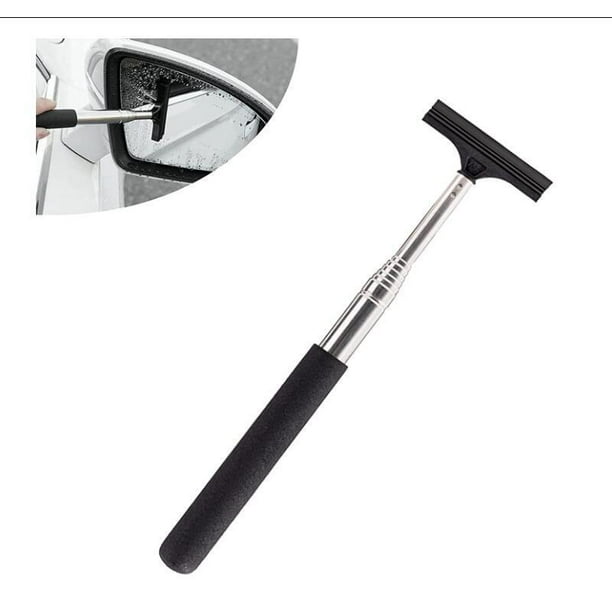 Car Rearview Mirror Wiper Telescopic Mirror Squeegee Cleaner Glass Brush  Tool