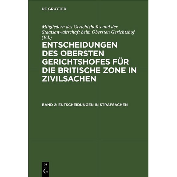Entscheidungen in Strafsachen (Hardcover)