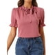 thumbnail image 1 of Top Elegante De BluDe ManCorDe OficiDe Las Camisas Del Cuello De PajariDe Las Mujeres RoApagado XS, 1 of 4