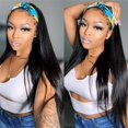 thumbnail image 2 of 26inch Long Straight Black Headband Hair Wigs For Women Synthetic Wig, 2 of 5