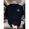 thumbnail image 1 of Men's "I'M OK" Graphic Print Short Sleeve T-Shirt - 100% Cotton Regular Fit Streetwear Casual Summer Tee, Navy Blue, Hand Wash Only, Everyday Comfort | Medium Stretch Fabric, Cute T Shirts, 1 of 7