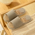 thumbnail image 2 of Mens Slippers,Men Slippers Flax Non Comfort Indoor Outdoor Slippers for Daily Relaxation,Slippers for Men,D,9.5, 2 of 5