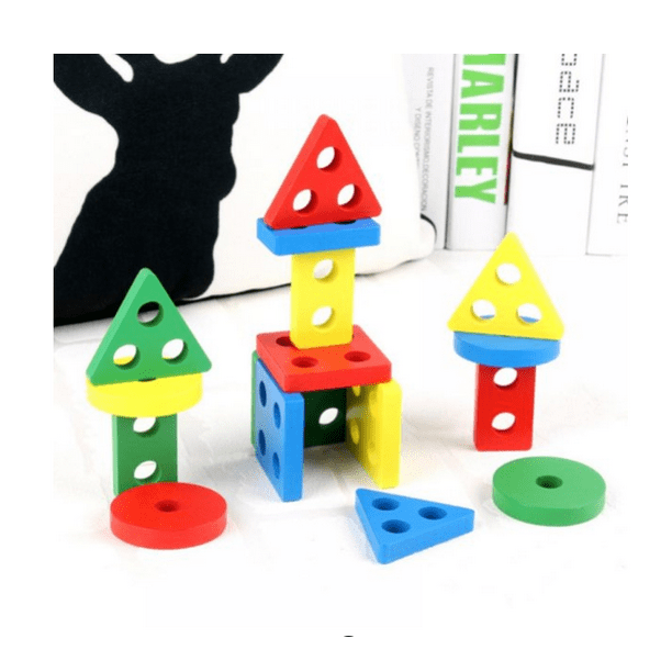 Activity-board Jouets pour les 1 2 3 ans, jouets en bois à trier et à  empiler, jeu de construction géométrique 24 pièces, puzzles à trier les  formes