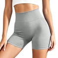 thumbnail image 3 of Biker Shorts for Women High Waist Tummy Control Seamless Yoga Shorts for Gym, Running Womens Athletic Shorts (Light Gray S), 3 of 6