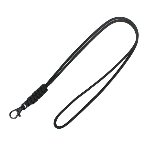 MISSMILE Heavy Duty Paracord Lanyard Keychain Parachute Rope for Id Card Badge Holder Keys Black Lanyard