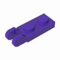 thumbnail image 1 of 20pcsMOC Parts 44302 Hinge Plate 1 x 2 Locking with 2 Fingers On End Compatible Bricks DIY Building Block Particle Kid Toy Gift Purple-20pcs, 1 of 6
