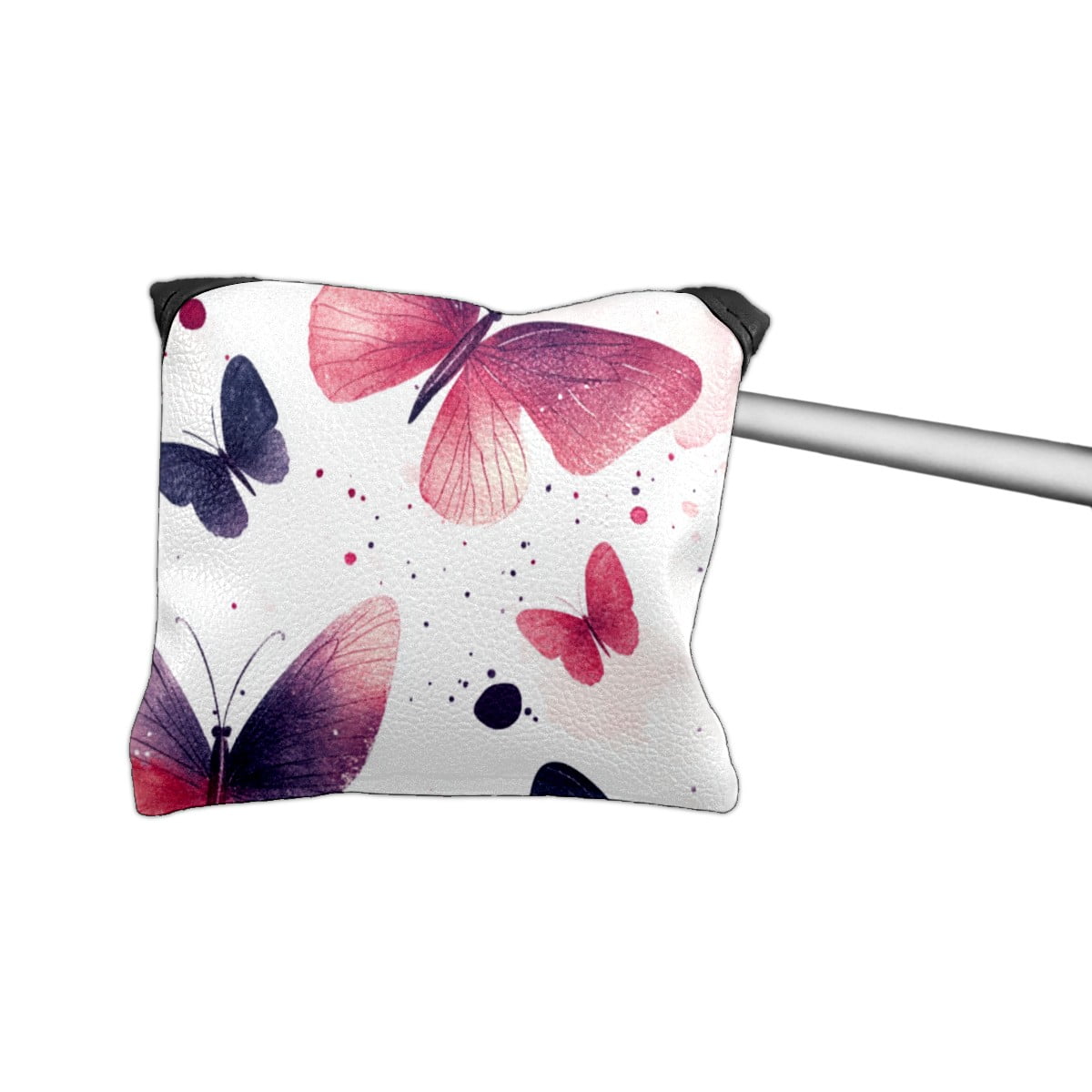 Golf Mallet Putter Cover Premium Leather Waterproof Golf Putter Head Cover with Magnetic Closure Colorful Beautiful Butterfly