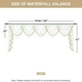 thumbnail image 3 of VOGOL Ultra Wide Waterfall Valance for Bay Windows & French Doors - 138x43 Inch Vintage Blooming Floral Jacquard Voile, Sheer Rod Pocket with Beaded Fringe, Farmhouse, 3 of 7