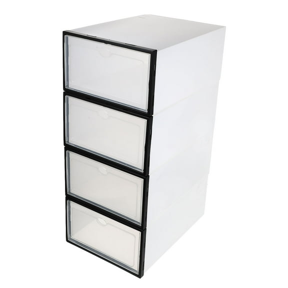 Shoe Box Storage Thicken Display Case Sneaker Containers Plastic Shoeboxes Transparent 4 Pcs