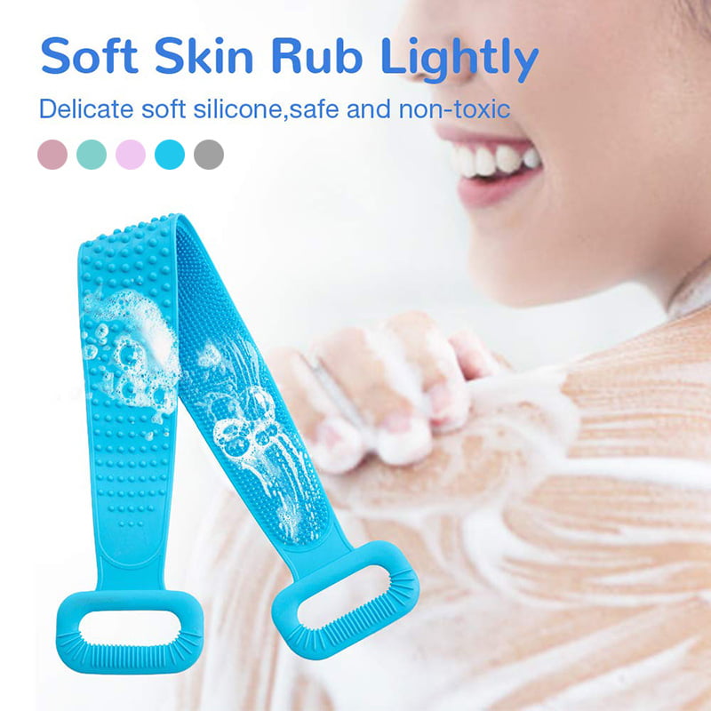 Silicone Brushes Bath Towels Rubbing Back Mud Peeling Body Massage Skin Clean G4