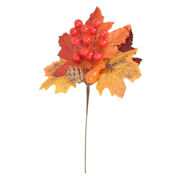 Loopsun Fall Decorations for Home Halloween Plug-in Accessories Maple Leaf Simulation Pumpkin Festival Decoration