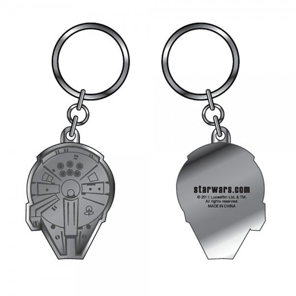 Star Wars Millennium Falcon Highly Detailed Metal Chrome Color Key Chain 