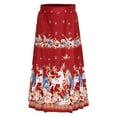 thumbnail image 2 of Yruioon Girls Horse Face Skirts Chinese Traditional Skirts Vintage A-line Pleated Long Skirt Red 140, 2 of 7