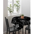 thumbnail image 4 of Black Dandelion Suqare Tablecloth - 54 x 54 Inch, Spring Modern Minimalist Country Flower Waterproof & StainResistant Tablecloth, Washable Oil-proof Table Cover for Dining/Party/Wedding/Buffet, 4 of 9