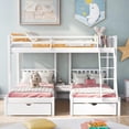 thumbnail image 5 of White Full Over Double Twin Triple Bunk Beds with Drawers, 5 of 10