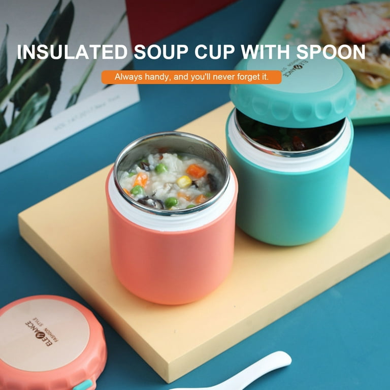 Insulated Soup Cup Stainless Steel Insulated Water Cup With Spoon Insulated  Lunch Container Leakproof Food Flask for Hot Food Soup For Kid Adult Office  Outdoor Picnic Travel 