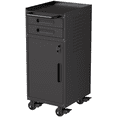 thumbnail image 2 of Hassch Rolling Cabinet with Lockable Door, Slim Storage Cabinet with 2 Drawers, Space Saving Tool Cabinet for Workshop, Warehouse, Black, 2 of 11