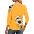 thumbnail image 6 of Chaoheng Summer Blouses for Women Women's V-Neck Raglan Sleeve Top 3/4 Sleeve Printed Pullover Blouse, 6 of 6