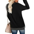 thumbnail image 2 of Sweatshirt for Women Long Sleeve Tunic Tops Color Block Crewneck Sweatshirts Side Split, 2 of 7