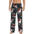 thumbnail image 5 of Mens Pajama Pants, Watercolor Floral Soft Sleep & Lounge Pants for Men, Cuteness Casual PJ Bottoms Pants with Pockets, 5 of 7