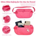 thumbnail image 2 of allydrew Slim Fanny Pack, Hidden Money Belt, Secure Travel Pouch Protects Cash, Cards, Passport, Travel Documents, and Smartphone, Pink, 2 of 5