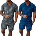 thumbnail image 3 of AJZIOJIRO Men's Summer Casual T-Shirts Shorts Set Short Sleeve Cotton Shirt Tops Pants Set M-2XL, 3 of 9