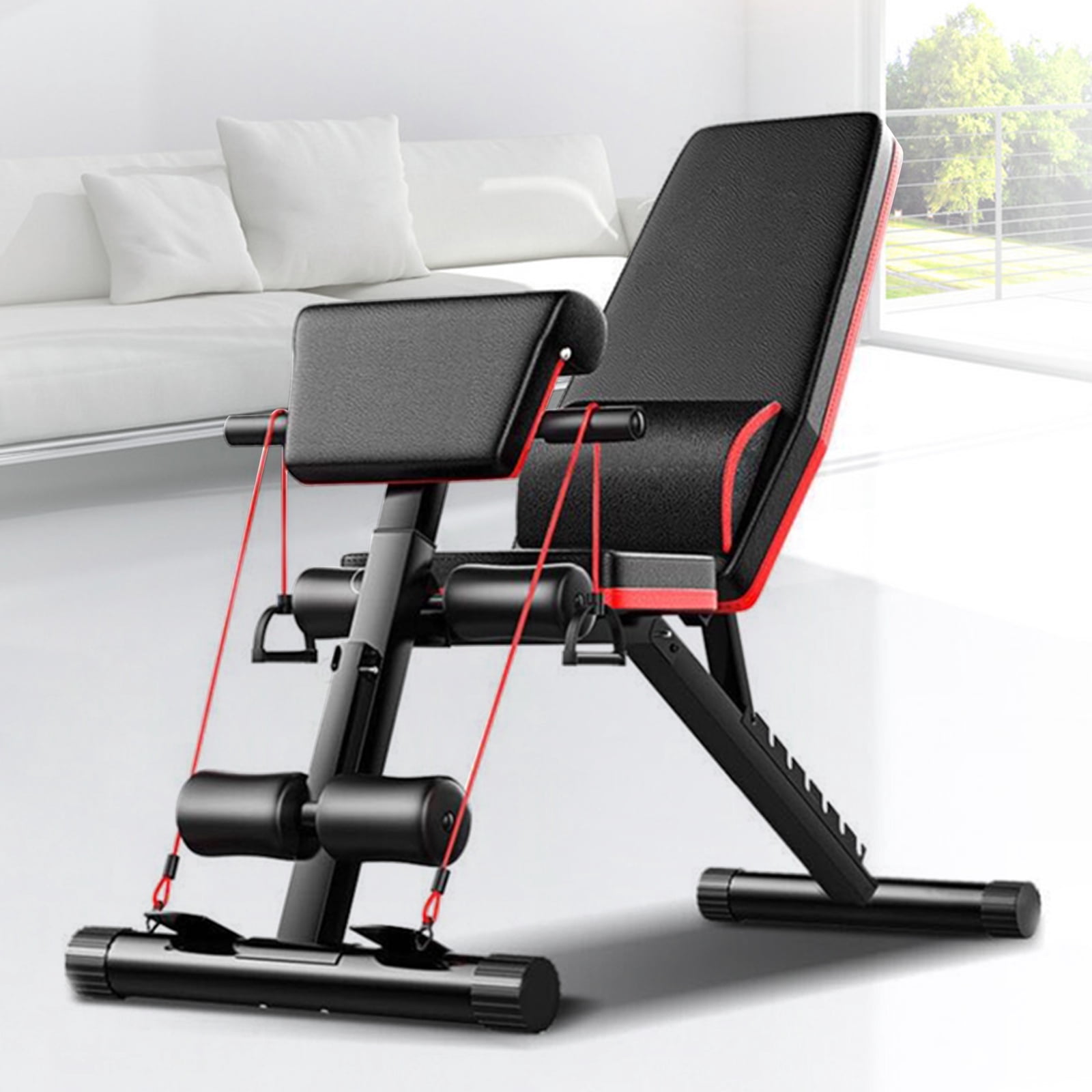 Weight Bench, 352.74 lbs Capacity, 7-Position Adjustable, Foldable, Ergonomic Sponge Back Support, Easy to Assemble and Clean for Home Gym Use