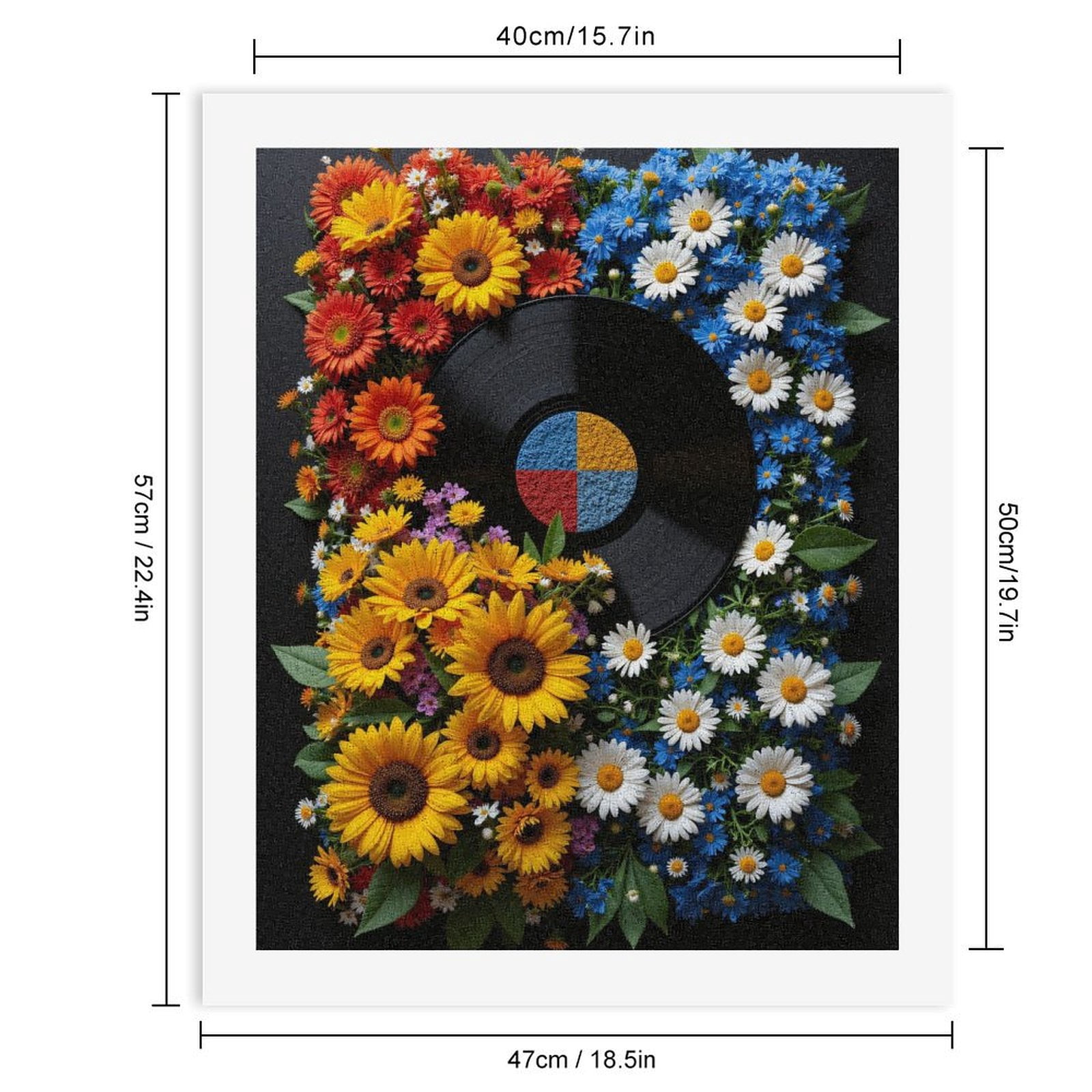 Paint By Numbers Kit for Adults Beginner - Colorful Floral Vinyl Art DIY Canvas Painting Kits for Adults, Frameless Paint By Number for Adults for Home Wall Decor 16x20 Inch