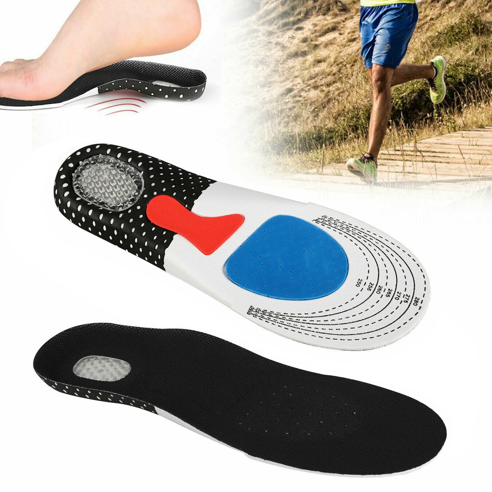 Orthotic Arch Support Shoe Pad Sport Running Gel Insoles Insert Cushion US g