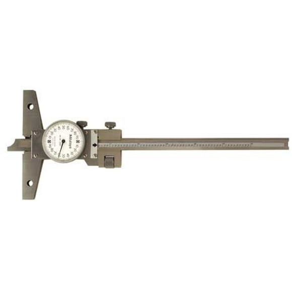 Mitutoyo 527-311-50 Dial Depth Gauge with Fine Adjustment, Caliper Type, 0-6" Range, 0.001" Graduation, +/-0.001" Accuracy