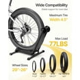 thumbnail image 5 of monTEK Heavy Duty Bike Floor Stand, Foldable Dual-Arm Bicycle Rack for 20–29 in Wheels & Up to 4.5 in Tires, 77 lb Capacity, 3-Level Adjustable Parking Stand for Road, MTB & Fat Bikes, 5 of 11