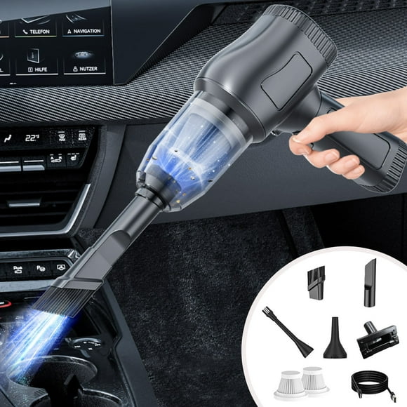 Aspiradora de coche con carga inalámbrica, alta potencia, súper soplador, para el hogar, succión fuerte, silenciosa, 4000 pa, gran succión de 2000 miliamperios/succión, soplador y carga, un solo colec