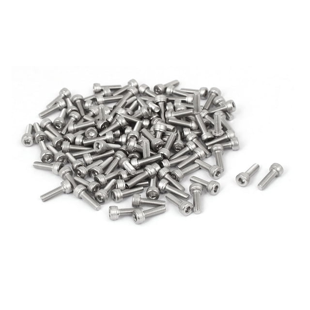 Unique Bargains M3x10mm Fil 304 Acier Inoxydable Hexagonal Tête Bouchon Vis Boulon DIN912 120pcs