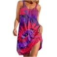 thumbnail image 2 of SMihono Robe d'Été pour Femmes Grande Taille Robe d'Été pour Femmes Imprimée Sans Manches à Encolure Dégagée Robe Aguichant Décontractée Fluide Évasée de Plage, 2 of 3