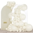 thumbnail image 1 of Kit de arco de globos PartyWoo de 140 piezas, beige, crema e marfil, 1 of 7