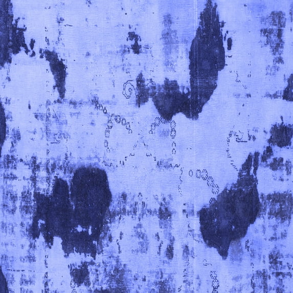 Ahgly Company Machine Washable Indoor Square Abstract Blue Modern Area Rugs, 5' Square