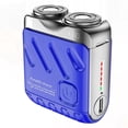 thumbnail image 1 of Afeitadora de Barba, Afeitadora Eléctrica Recargable, Cortador Magnético de Doble Anillo, Mini Afeitadora Eléctrica, Afeitadora de Viaje Azul, 1 of 5