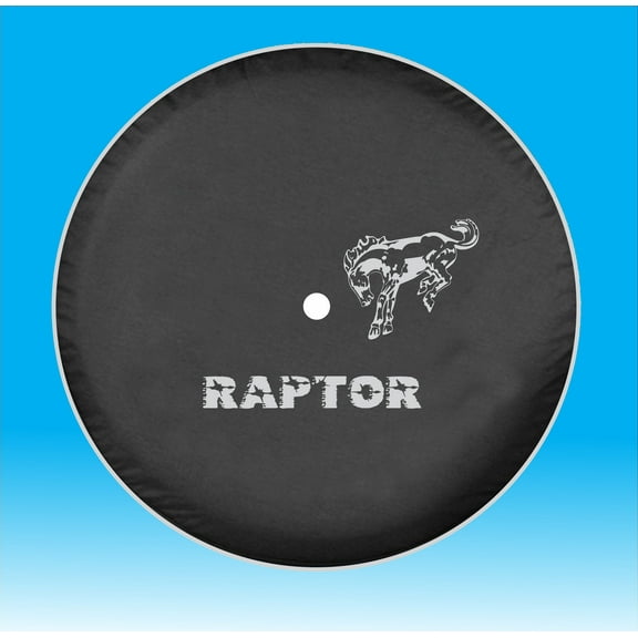 Brawny RAPTOR - 37-in Metallic Silver Edition - US Made SpareCover® Brand - Brawny Series - Jet-Black Endurance Vinyl - Heavy Duty Tire Cover