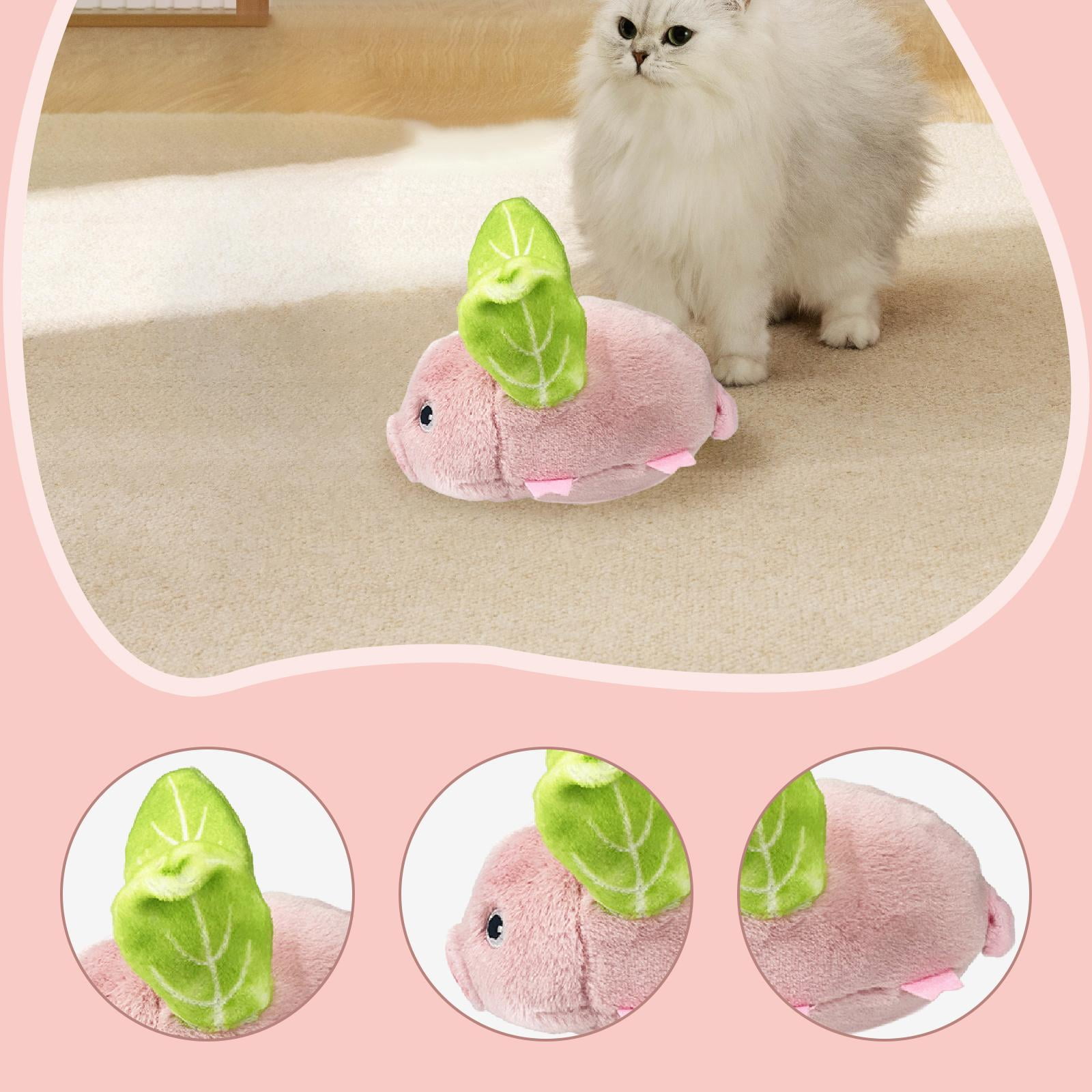 Interactive Cat Toy Plush Toy Kitten Toy Automatic Simulated Pig for Indoor Cats Entertainment and Enrichment