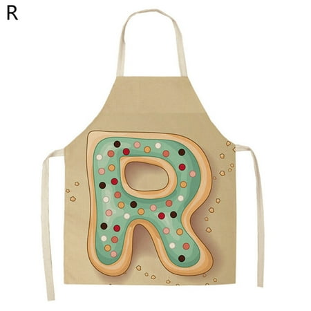 

Meizhencang Cooking Bib Soft Texture Grease Resistant Flax Letter Printed Chef Kitchen Apron Baking Accessories